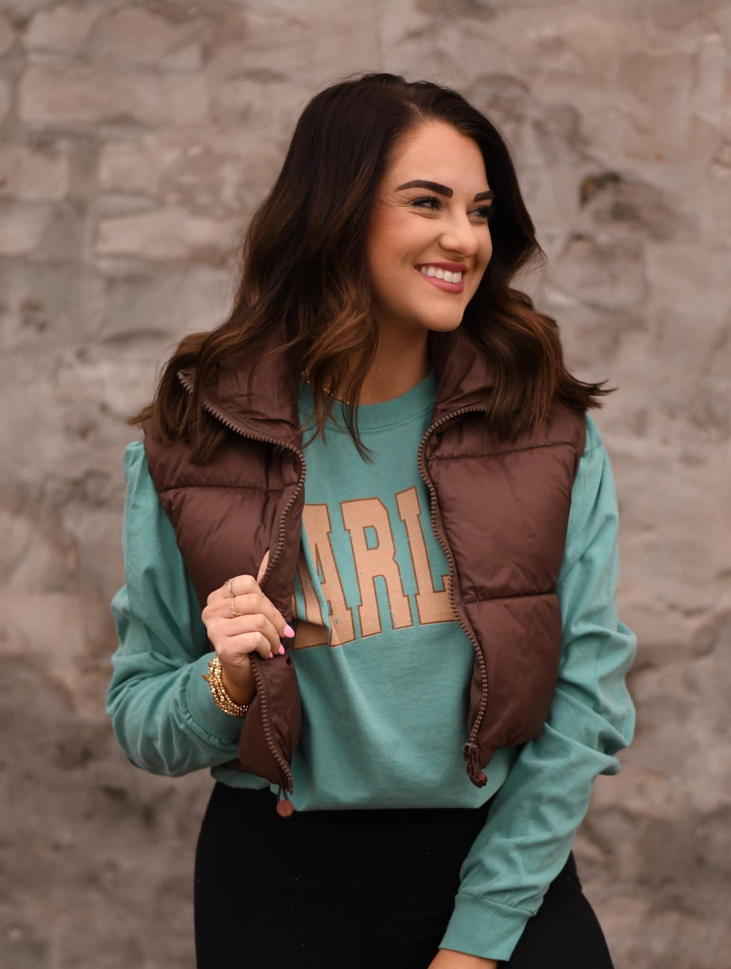 *SALE* RTS Brown Cropped Puffer Vest