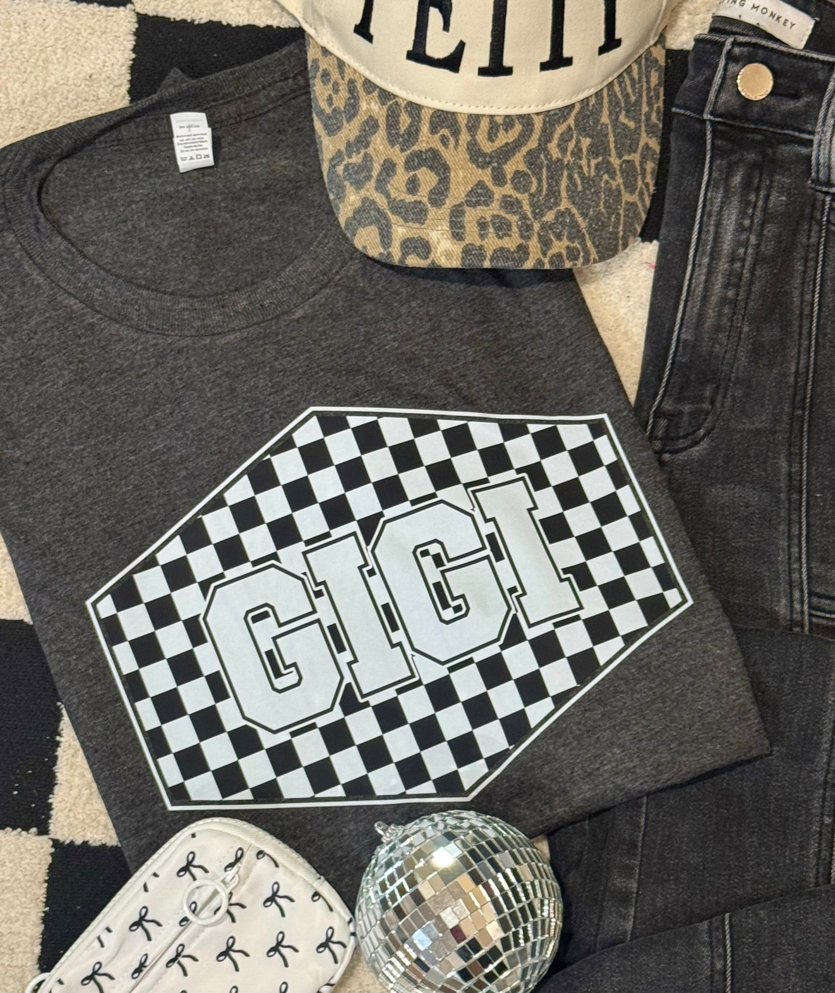 Gigi Checkered Tee/Sweatshirt