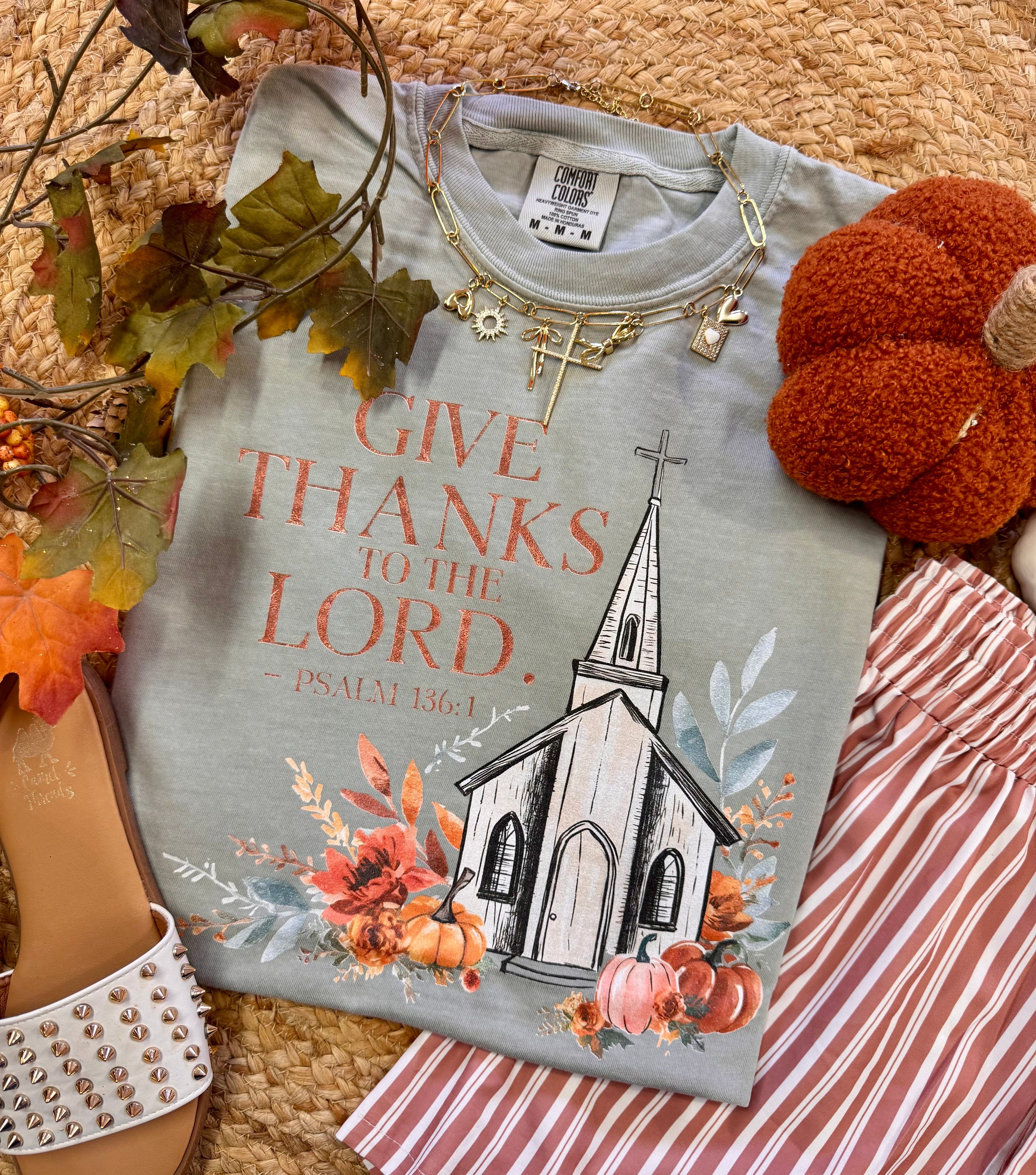 Give Thanks To The Lord Fall Church Tee