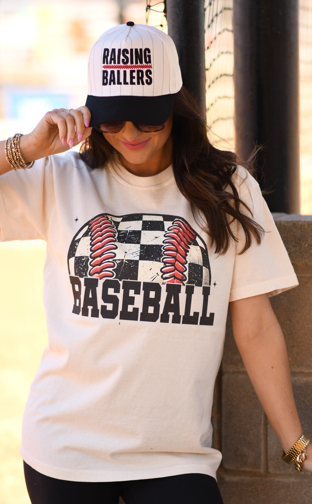 Checkered Baseball Tee