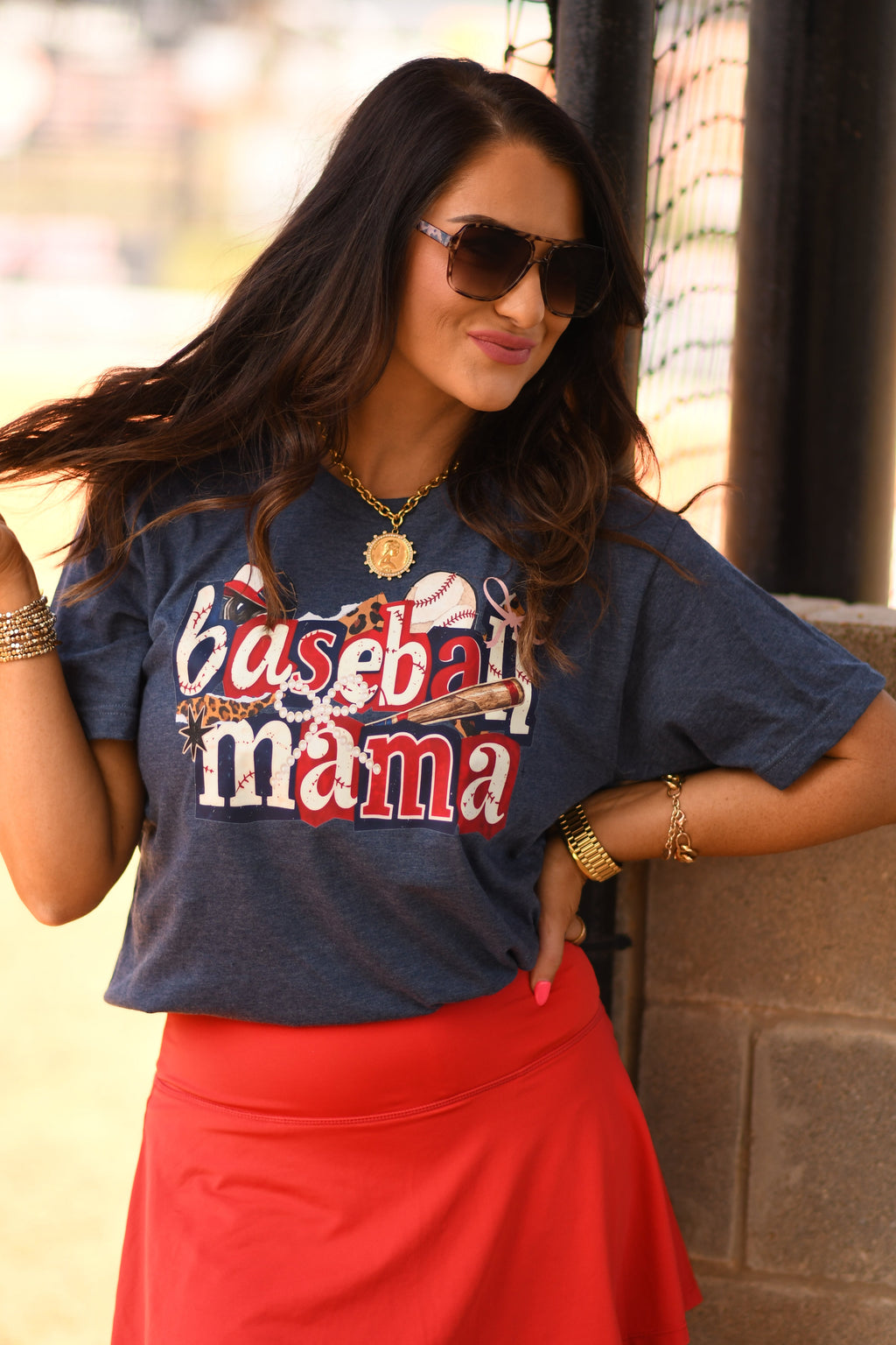 Baseball Mama Icons Tee