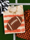 Striped Faux Painted Football Tee