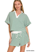 Striped- Collar Set Zenana RTS
