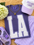LA Purple Floral State Tee