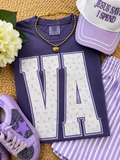VA Purple Floral State Tee
