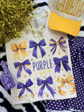 PURPLE & GOLD BOWS TEE