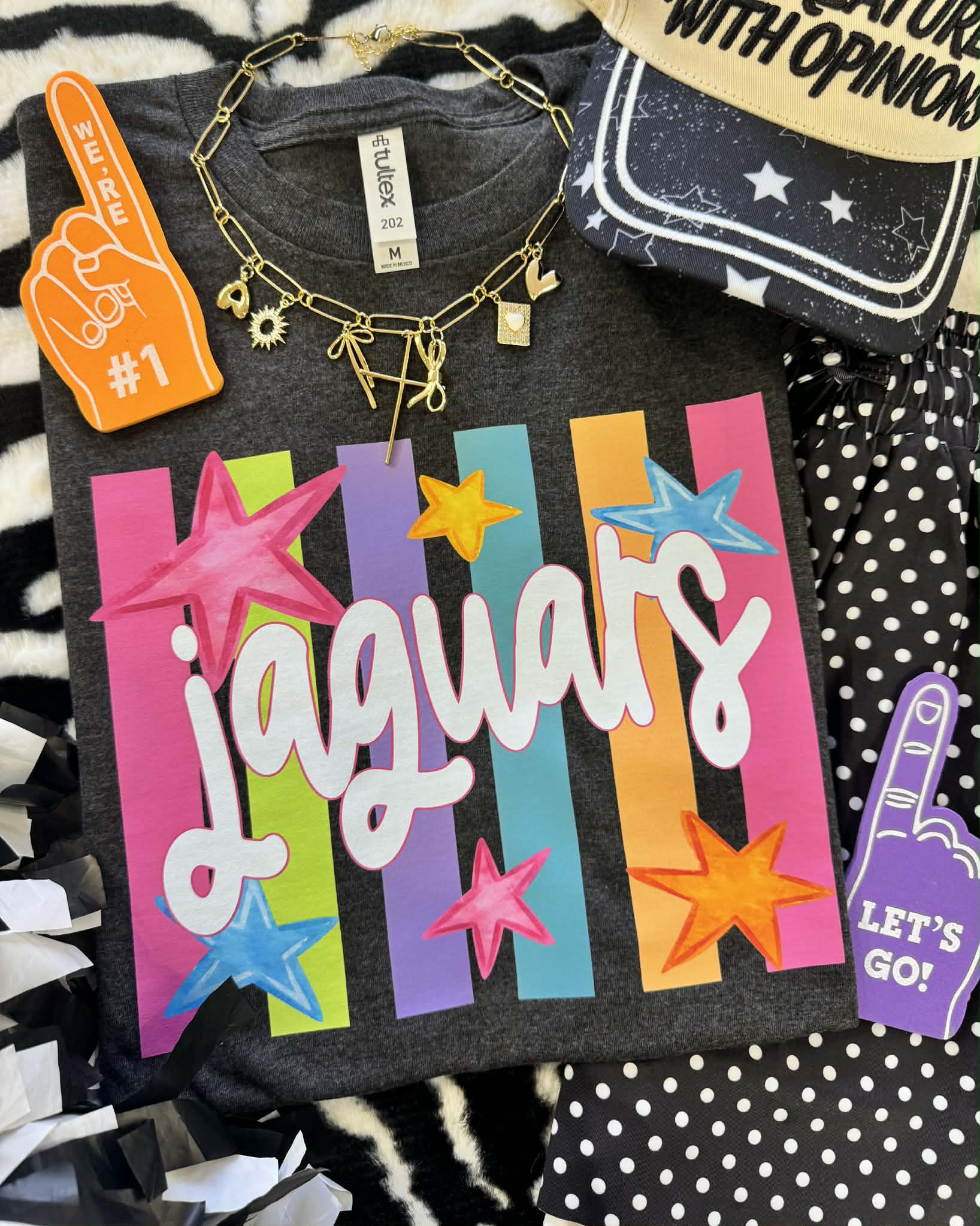 JAGUARS NEON RAINBOW STARS TEES