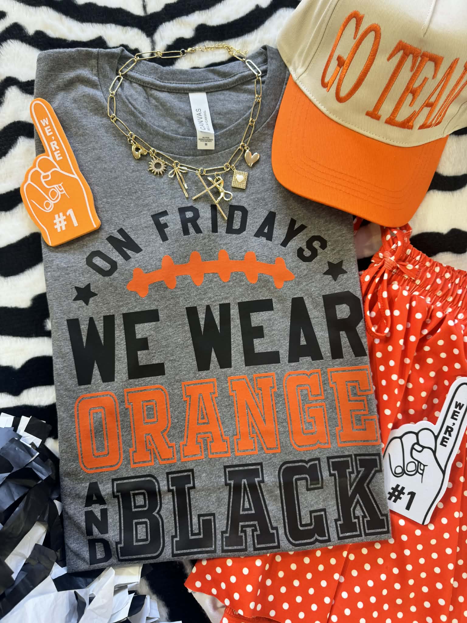 ON FRIDAYS WE WEAR ORANGE & BLACK TEE