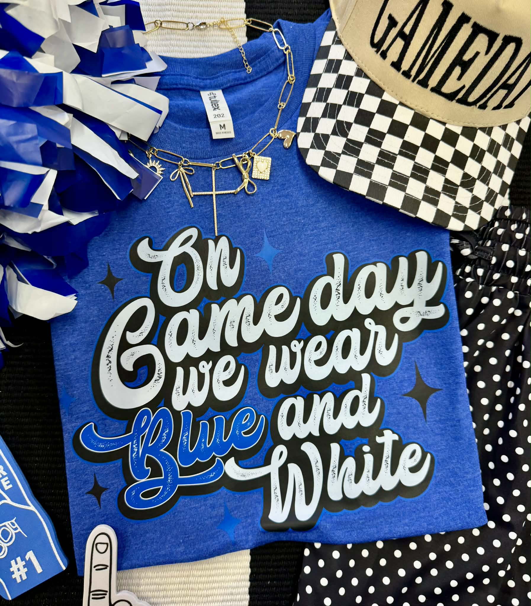 ON GAMEDAY WE WEAR BLUE AND WHITE TEE