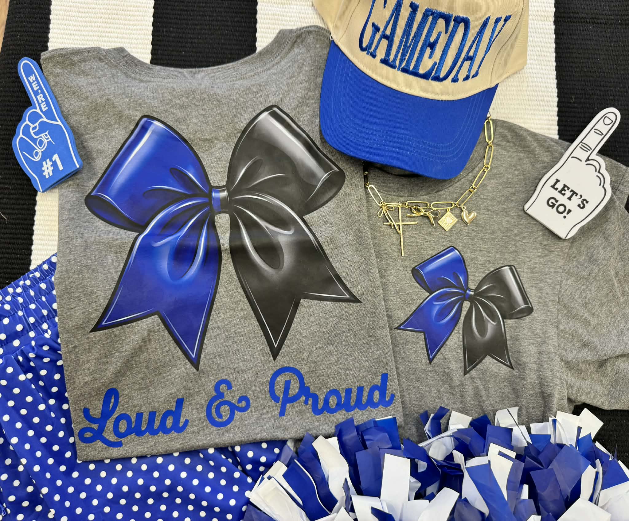 LOUD AND PROUD BLUE BOW TEE
