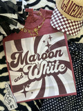 MAROON & WHITE RETRO TEE
