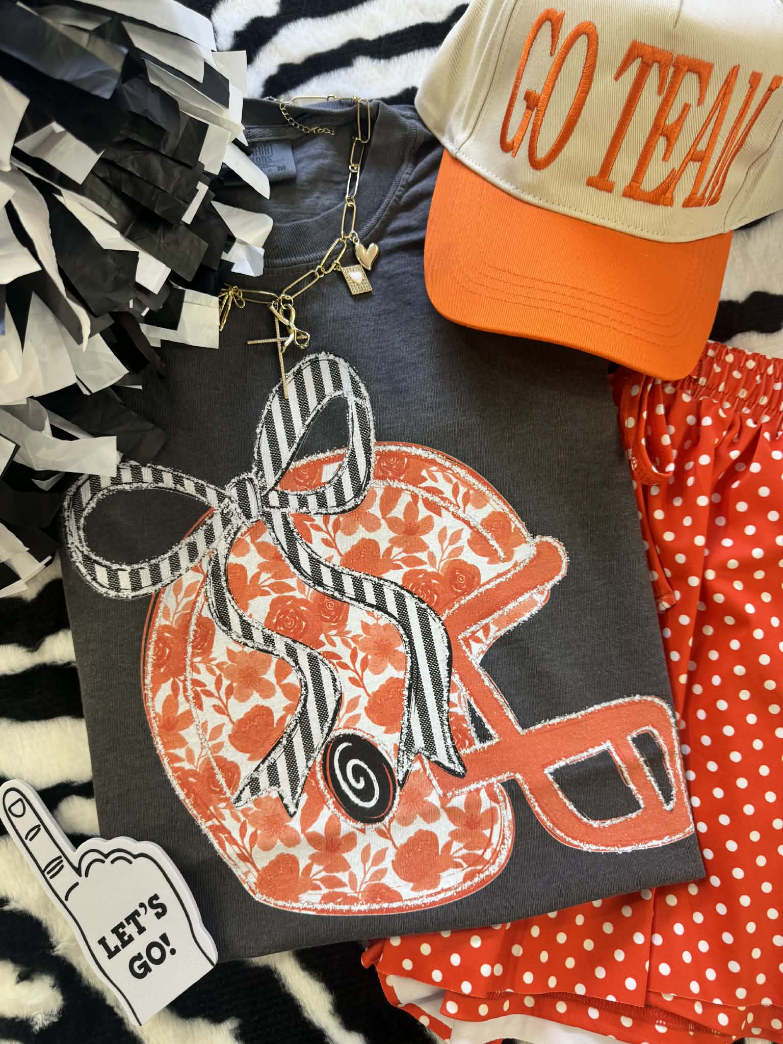 ORANGE FLORAL HELMET TEE
